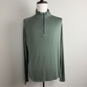 Freefly Mens light weight long sleeve pull over 1/4 zip | Green | M
